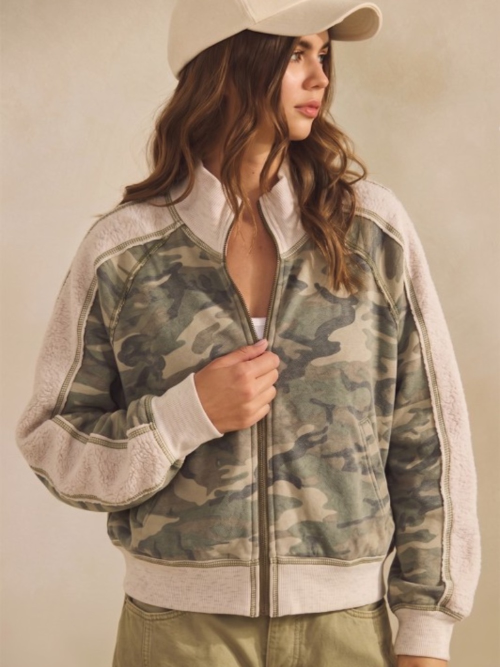 LovLov Camo Zip up Sweatshirt